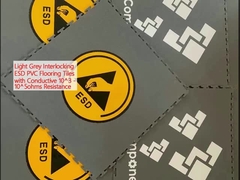 Light Grey Interlocking ESD PVC Flooring Tiles with Conductive 10^3 - 10^5ohms Resistance