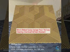 18 mm ribbed epoxy garaj zemin fayansları kolay temizleme kimyasal / yağ / leke dayanıklı