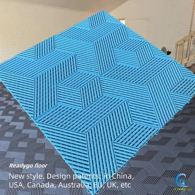 400x400 Gri Garaj Zemin Kelepçeleri Mat Finish Interlock Kurulum